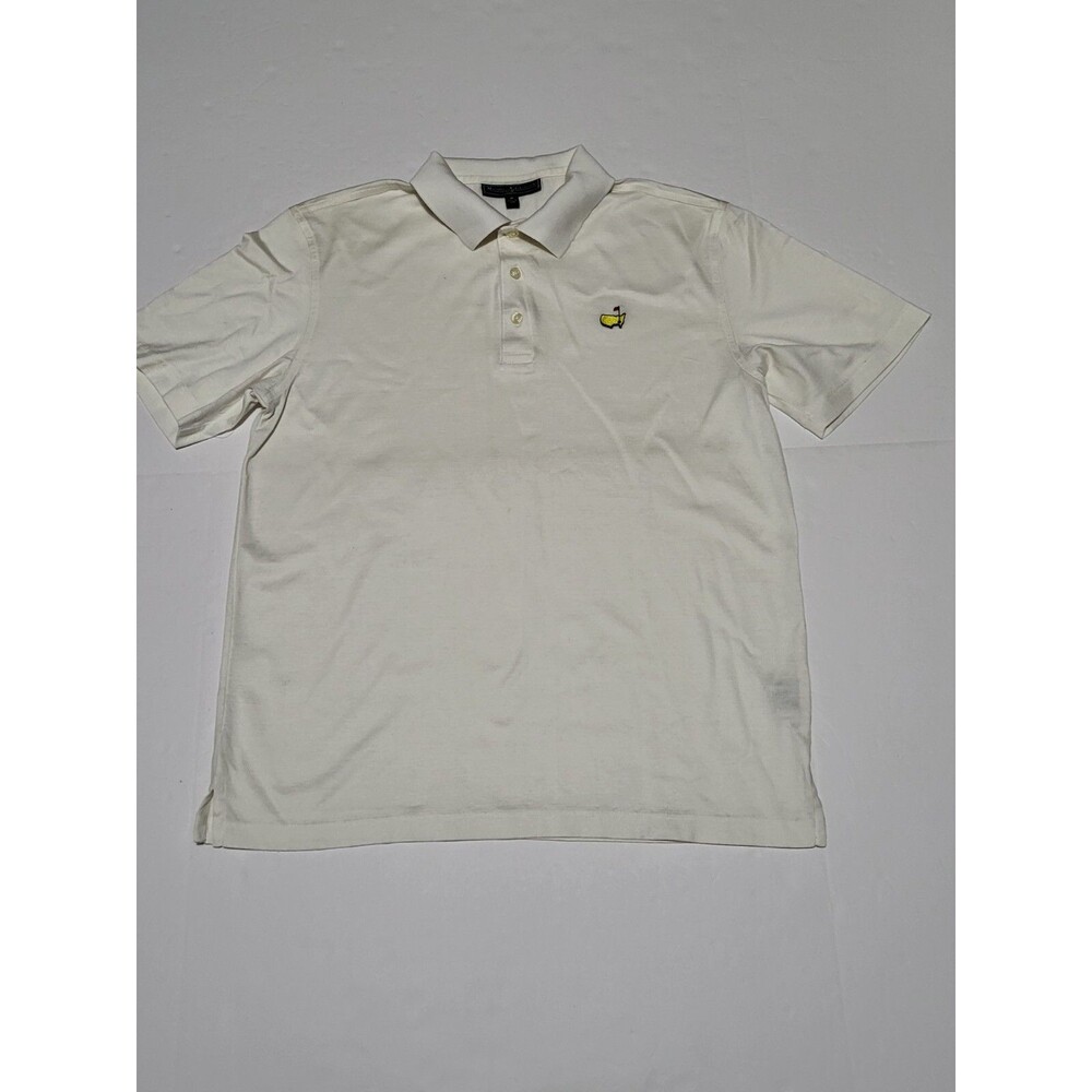 (#4) VTG Augusta National Golf Polo Men M The Masters Logo White Bobby Jones